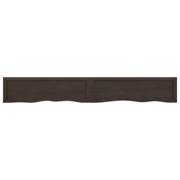 Wall Shelf Dark Brown - Solid Oak Wood | HipoMarket UK