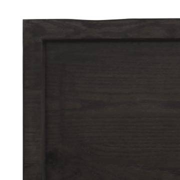 Wall Shelf Dark Brown - Solid Oak Wood | HipoMarket UK