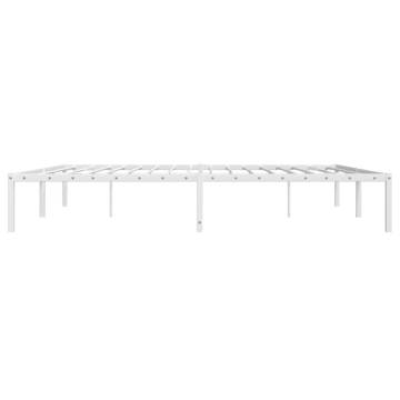 White Metal Bed Frame 193x203 cm - Sturdy & Elegant Design