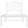 Elegant White Metal Bed Frame with Headboard - 90x200 cm