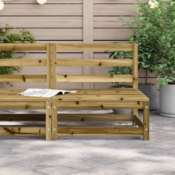 Garden Sofa Armless - Pine Wood, 70x70x67 cm - Hipomarket