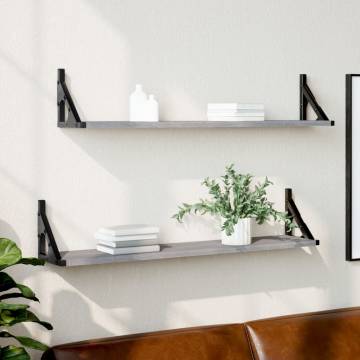 Wall Shelves 2 pcs Grey Sonoma - Stylish & Sturdy Storage