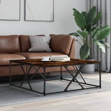 Elegant Smoked Oak Coffee Table - 100x100x40 cm | HipoMarket