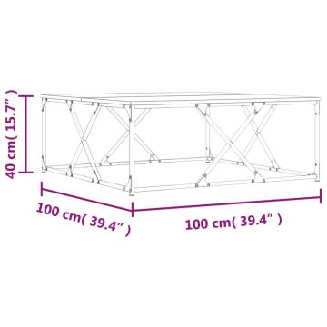 Elegant Smoked Oak Coffee Table - 100x100x40 cm | HipoMarket