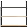 3-Tier Wall Shelf in Sonoma Oak | Space-Saving Design