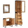 3 Piece Bathroom Furniture Set - Stylish Acacia & Iron Design