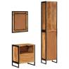 3 Piece Bathroom Furniture Set - Stylish Acacia & Iron Design