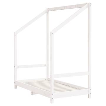 Kids Bed Frame White 70x140 cm Solid Wood Pine - Hipomarket