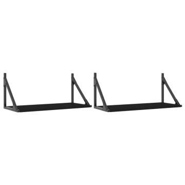 Black Wall Shelves (2 pcs) – Stylish Storage Solution