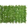 Privacy Balcony Screen with Green Leaves - 200x75 cm