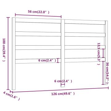 Stylish Solid Wood Pine Bed Headboard - 126x4x100 cm