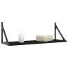 Black Wall Shelves - 2 pcs Engineered Wood | HipoMarket