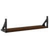 Modern Wall Shelves - Brown Oak 60x15 cm | 2 pcs Set