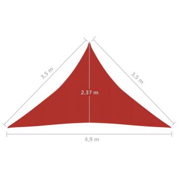 Sunshade Sail 160 g/m² Red 3.5x3.5x4.9 m HDPE - Hipomarket