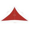 Sunshade Sail 160 g/m² Red 3.5x3.5x4.9 m HDPE - Hipomarket