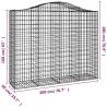 Arched Gabion Basket 200x50x160/180 cm - Durable Garden Barrier