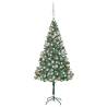 Artificial Pre-lit Christmas Tree with Ball Set Pinecones 180 cm Colour rose Size 180 x 90 cm Quantity in Package 1 Number of Branch Tips 