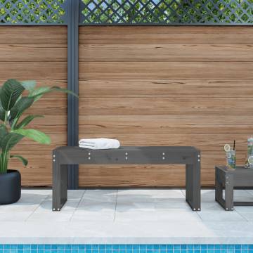 Garden Bench Grey 110x38x45 cm - Solid Wood Pine Outdoor