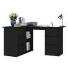 Corner Desk Black 145x100 cm - Sturdy Engineered Wood