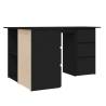 Corner Desk Black 145x100 cm - Sturdy Engineered Wood