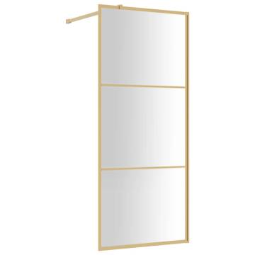 Walk-in Shower Wall with Clear ESG Glass Gold 80x195 cm