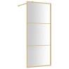 Walk-in Shower Wall with Clear ESG Glass Gold 80x195 cm