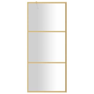 Walk-in Shower Wall with Clear ESG Glass Gold 80x195 cm