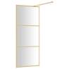 Walk-in Shower Wall with Clear ESG Glass Gold 80x195 cm