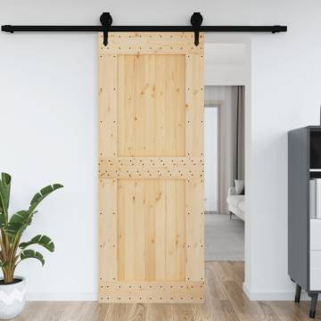 NARVIK 90x210 cm Solid Pine Wood Door - Stylish & Secure