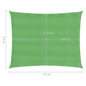 Sunshade Sail Light Green 3.5x4.5m - HDPE Shelter