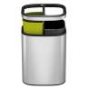 EKO Open Top Waste Bin OLI-Cube 2x10 L Matte Silver | Hipo Market