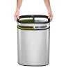 EKO Open Top Waste Bin OLI-Cube 2x10 L Matte Silver | Hipo Market