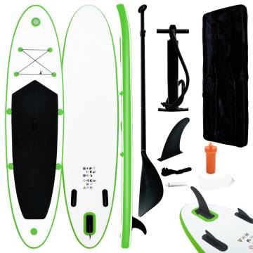 Inflatable Green & White Paddle Board Set - Ultimate Fun