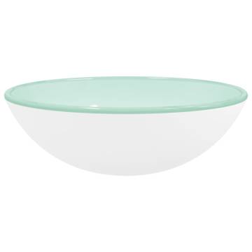 Stylish White Tempered Glass Basin 42x14 cm | HipoMarket