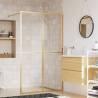 Walk-in Shower Wall with Clear ESG Glass Gold 118x195 cm Colour gold Size 118 x 195 cm 