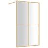 Modern Walk-in Shower Wall with Clear ESG Glass - Gold 118x195 cm