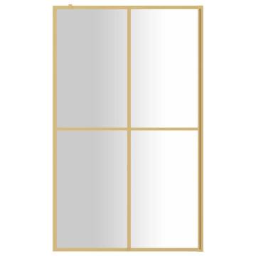 Modern Walk-in Shower Wall with Clear ESG Glass - Gold 118x195 cm