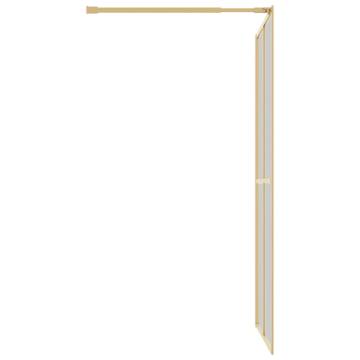 Modern Walk-in Shower Wall with Clear ESG Glass - Gold 118x195 cm