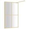 Modern Walk-in Shower Wall with Clear ESG Glass - Gold 118x195 cm