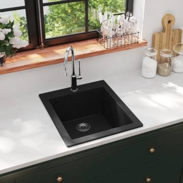 Overmount Kitchen Sink - Single Basin Granite Black