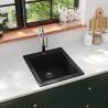 Overmount Kitchen Sink Single Basin Granite Black Colour black 