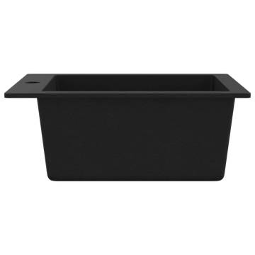 Overmount Kitchen Sink - Single Basin Granite Black