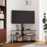 Corner TV Stand 3-Tiers for 32-70 Inch Black and Silver Colour black and silver Quantity in Package 1 Height 110 cm Width 