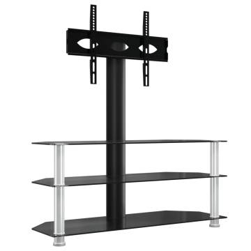 Corner TV Stand 3-Tiers for 32-70 Inch - Black & Silver