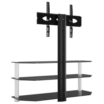 Corner TV Stand 3-Tiers for 32-70 Inch - Black & Silver