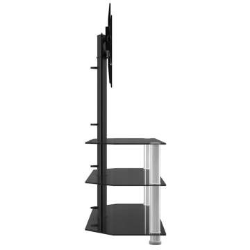 Corner TV Stand 3-Tiers for 32-70 Inch - Black & Silver