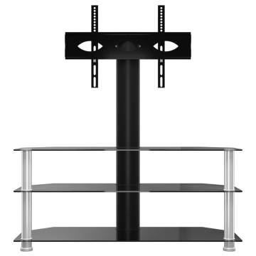 Corner TV Stand 3-Tiers for 32-70 Inch - Black & Silver