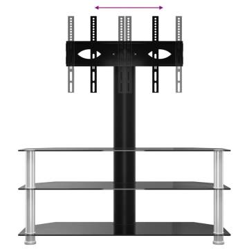 Corner TV Stand 3-Tiers for 32-70 Inch - Black & Silver