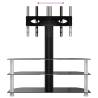 Corner TV Stand 3-Tiers for 32-70 Inch - Black & Silver