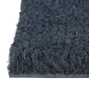 Durable Dark Grey Half Round Coir Door Mat - 60x90 cm